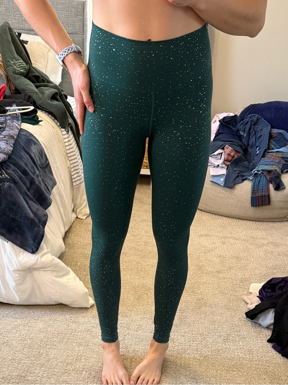 ‘Synergy’ Green/Speckled Leggings - Picture 2 of 8